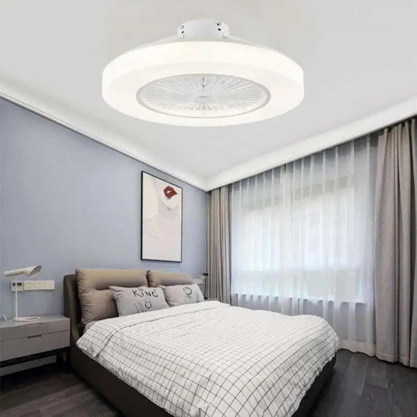 Imagem -03 - Led Escurecimento Ventiladores de Teto Controle Remoto Lâmpada Folhas Invisíveis 58cm Simples e Moderno Casa Decoração Luminária 220v 110v 72w