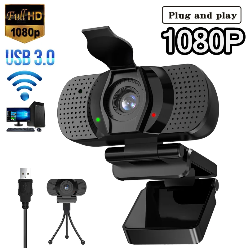 

Autofocus Webcam 10cm Macro HD Imaging 1080P Privacy cover Built-in Mic Video call Beauty effect IP USB 3.0 Auto Focus PC Camera