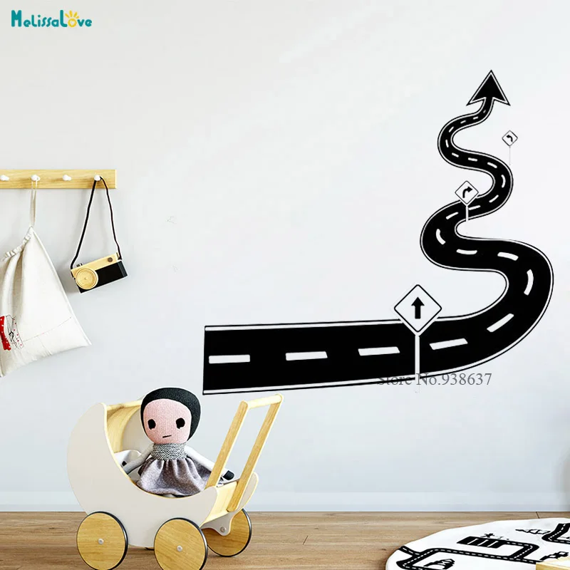 Road Trip Wall Decals Journey Vinyl Stickers Playroom Decoration Adventure Awaits Removable Vinyl Wallpaper BA544