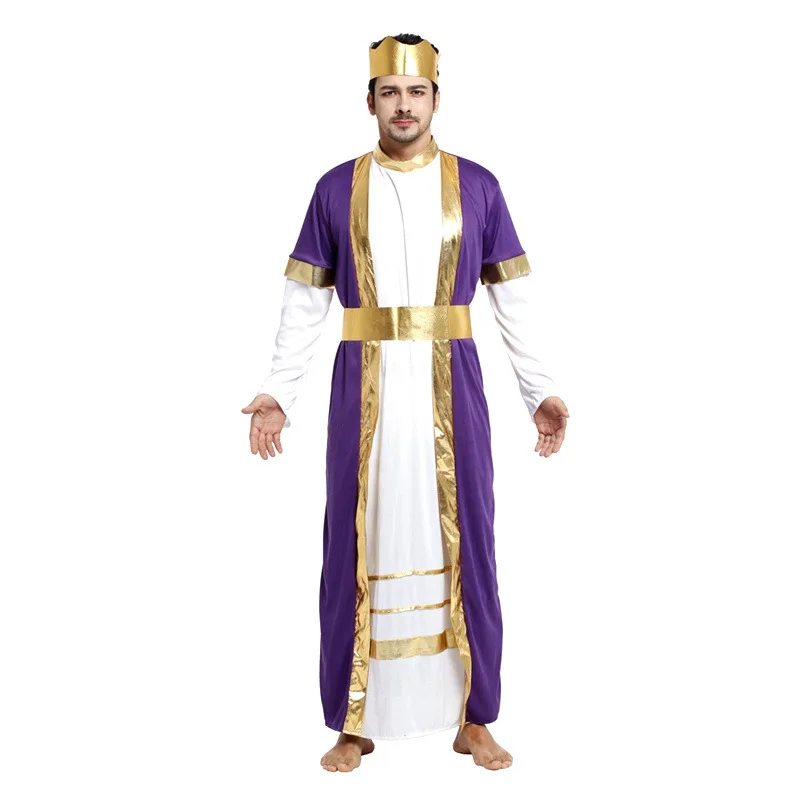 Halloween Cosplay Costumes Clothing Adult Stage Masked balls king Queen Dress Prince of Dubai Clothing Chief of Arabia clothes E