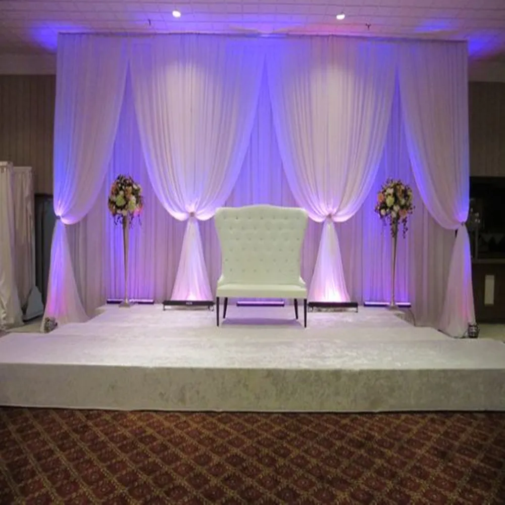 

White Wedding Backdrop 3M Height By 6M Width Wedding Stage Decoration Price: US $225 / Piece