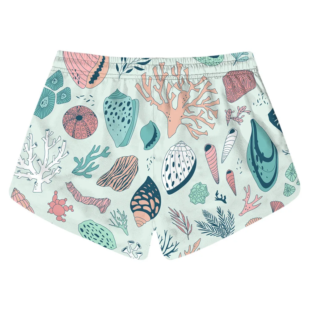 Pantalones cortos de playa para mujer, Mini Pantalones deportivos de agua, estampado 3D, secado rápido, Surf, natación, bañadores de tabla de Surf