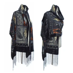 Vintage Luxury Brand Plaid Cashew Tassel Viscose Shawl Scarf Lady High Quality Wrap Pashmina Autumn Winter Muslim Hijab
