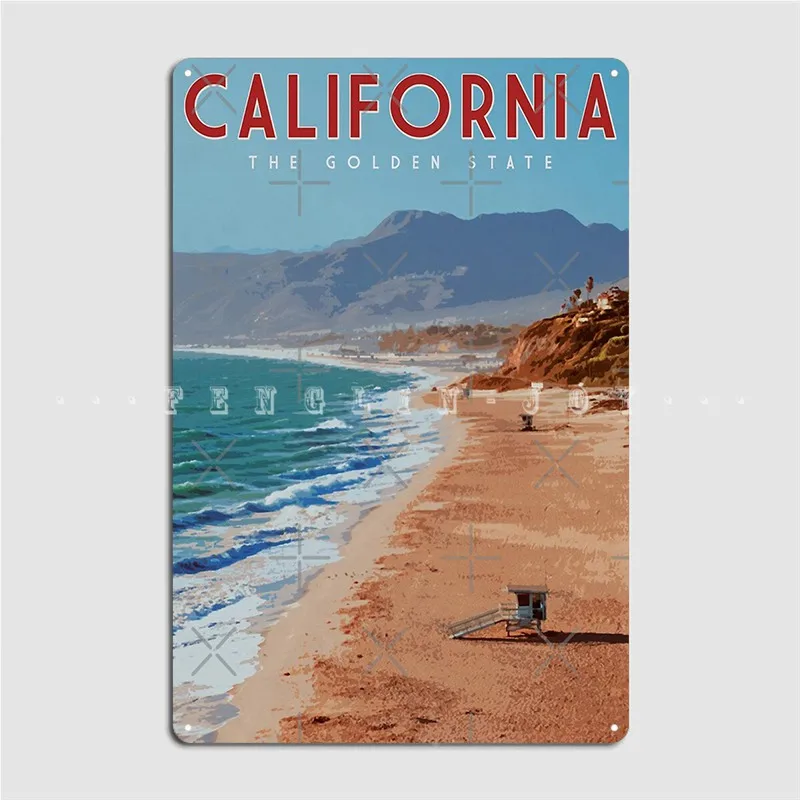 

California Vintage Travel Metal Plaque Poster Wall Club Party Classic Plaques Tin Sign Posters