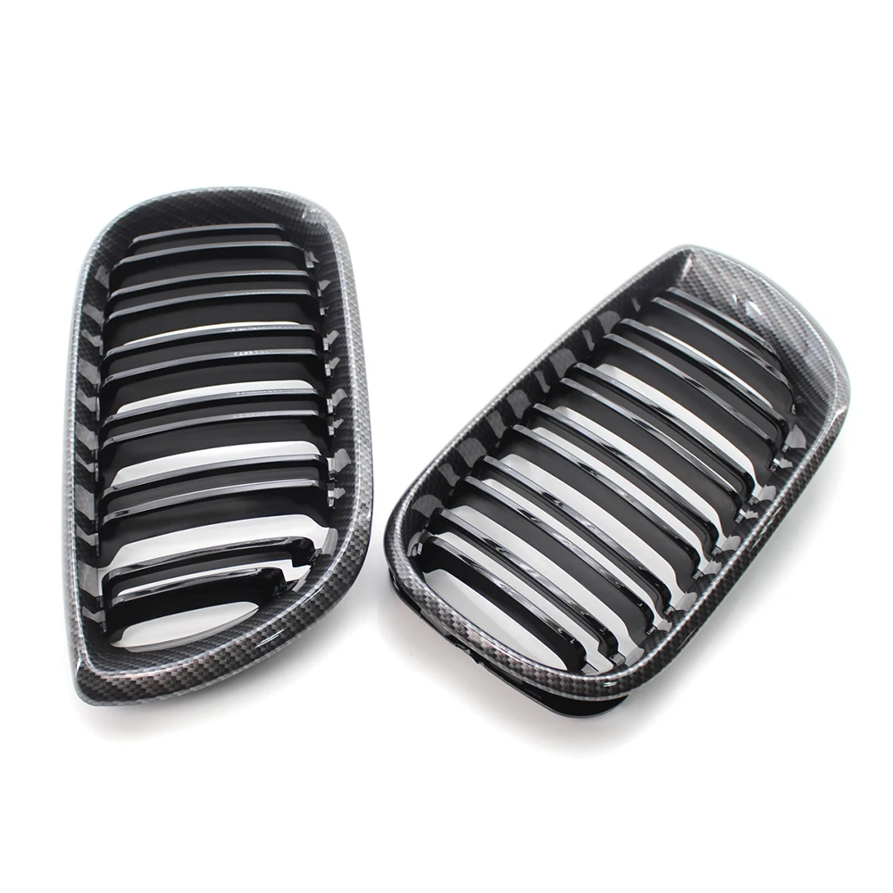 

Передняя решетка для почки из углеродного волокна, двойная решетка для BMW 3 серии E46 318i 320i 328i, 4 двери 2002-2005 гоночные грили