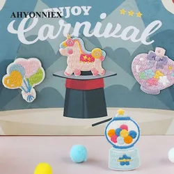 AHYONNIEX toppe ricamate caramelle simpatico cartone animato per borsa Jeans palloncino ferro su toppe per vestiti piccole toppe fai-da-te