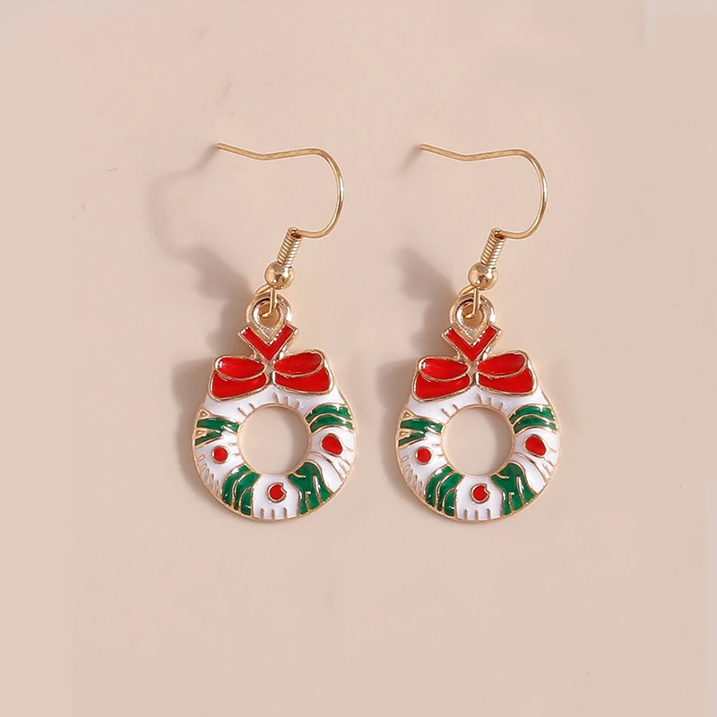Leslie Mix Stile Winter Frohe Weihnachten Ohrringe Mode Schneeflocke Baum Santa Claus Deer Tropfen Ohrringe Neue Jahr Schmuck Geschenke – Detail 21