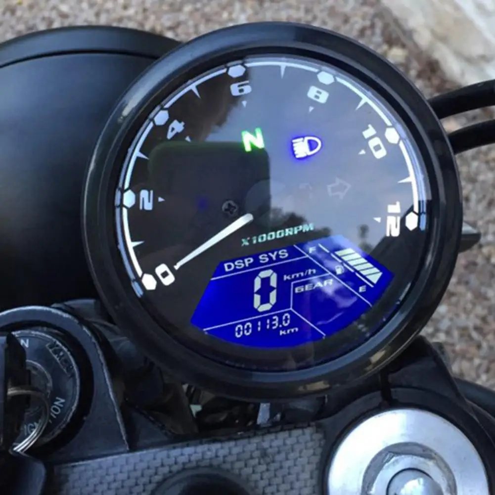 Modified Gauge LED Oil Meter LCD Screen Speedometer Tachometer Odometer for 12V Motorcycles спидометр для мотоцикла тахометр