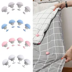 Soporte para edredón con forma de seta, antideslizante, Macaron, manta, Clip, una tecla para desbloquear mantas, sujeción para cubierta, soporte para sábana de cama, 4 Uds.