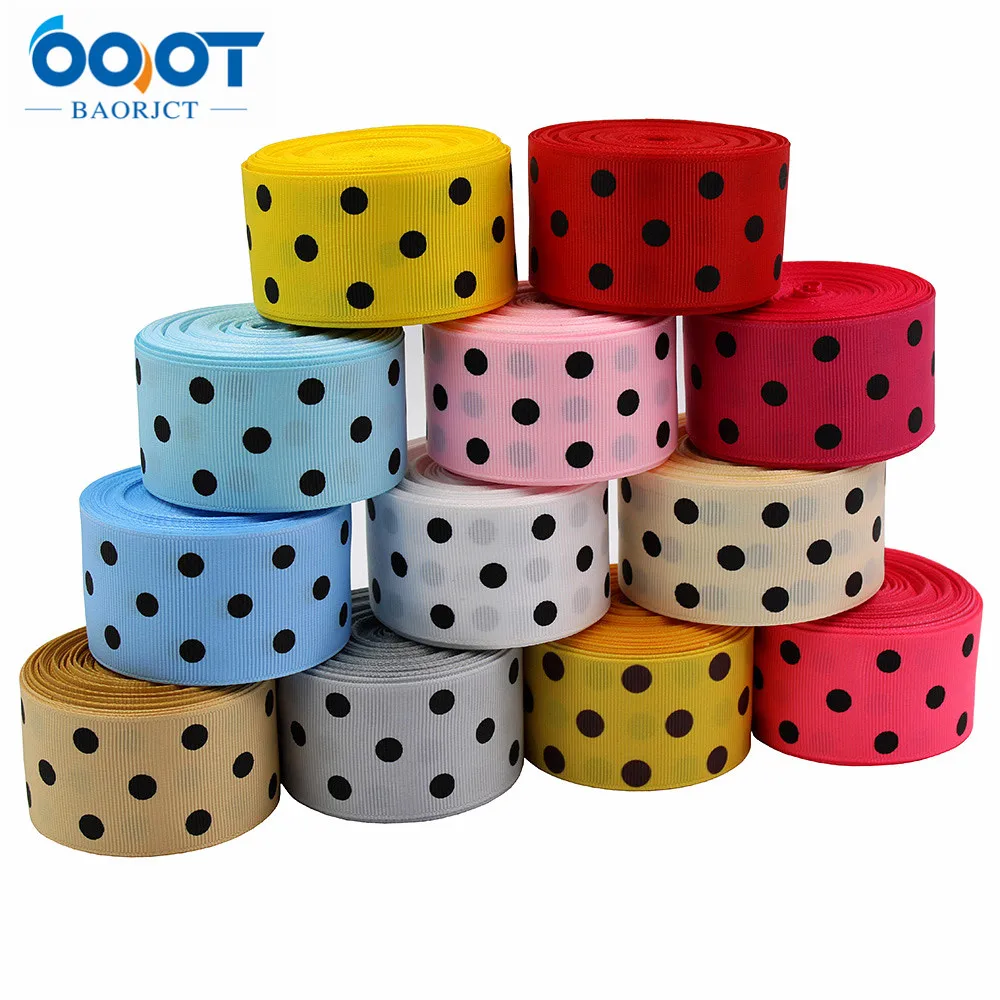 Polka Dots Grosgrain Ribbon,38MM 5Yards The Tape For Sewing DIY Headdress Accessories Handmade Materials M-21106-1