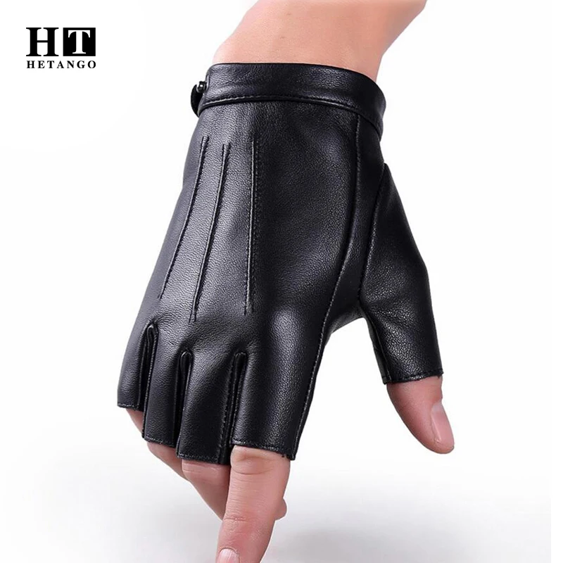 New men\'s Leather tactical gloves outdoor sports protection Breathable Ride Non-slip air gun Motocross dancing fingerless gloves