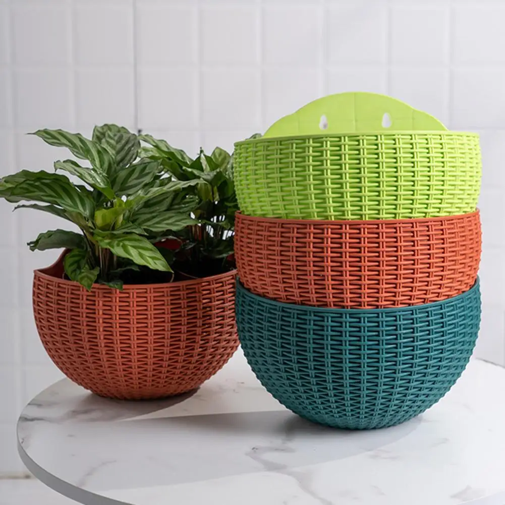 Flower Pot Exquisite Wall-mounted Plastic Wall Hanging Basket Flowerpot for Garden Hanging Baskets Pots Planters Garden Supplies