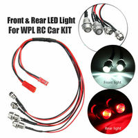 2 Front And 2 Rear White Red LED Light Headlight Spare PartsKit  For WPL KIT RC Car Military Truck