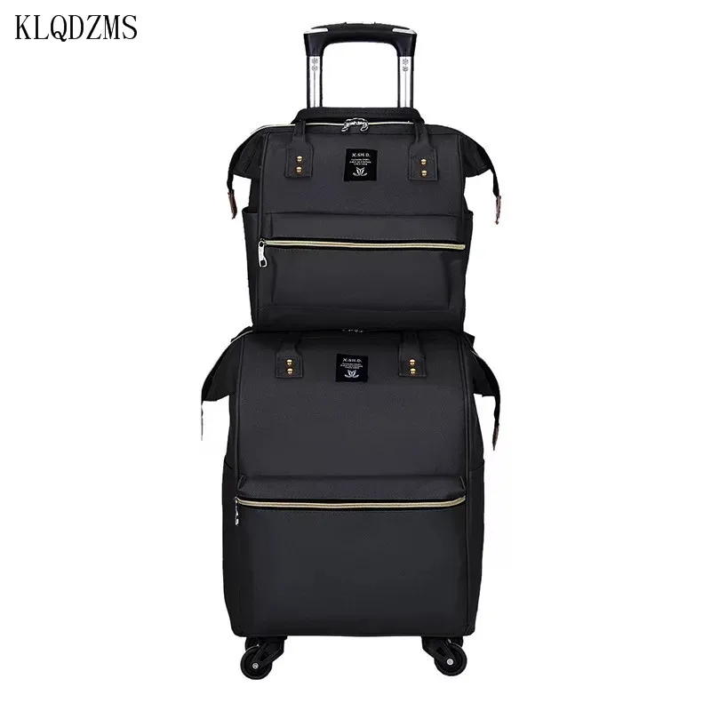 

KLQDZMS Fashion Rolling luggage Set Woman travel bag with wheels Spinner trolley suitcase