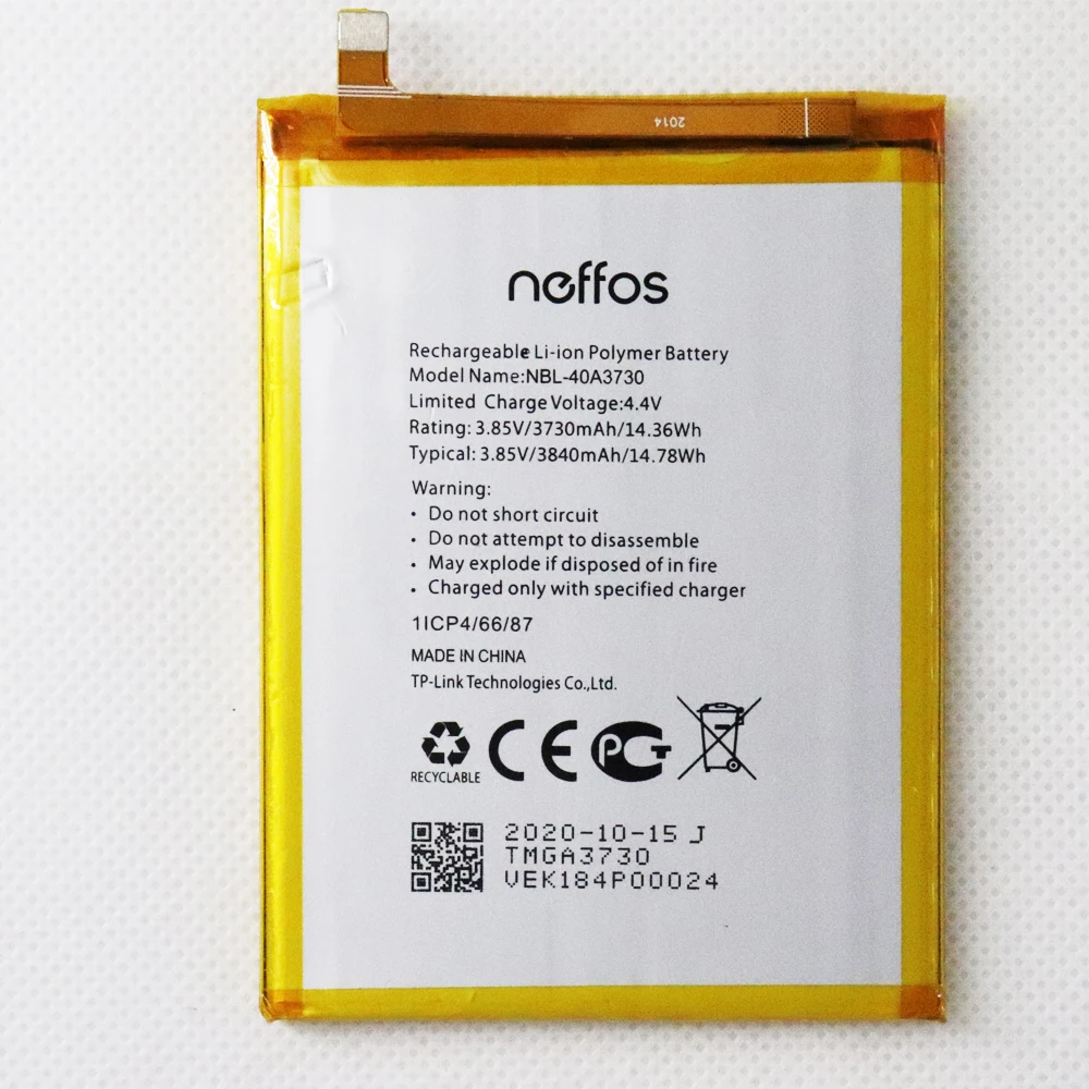 

Original NBL-40A3730 Battery For TP-LINK Neffos C9 TP707A 3840mAh Mobile Phone Battery +Tools