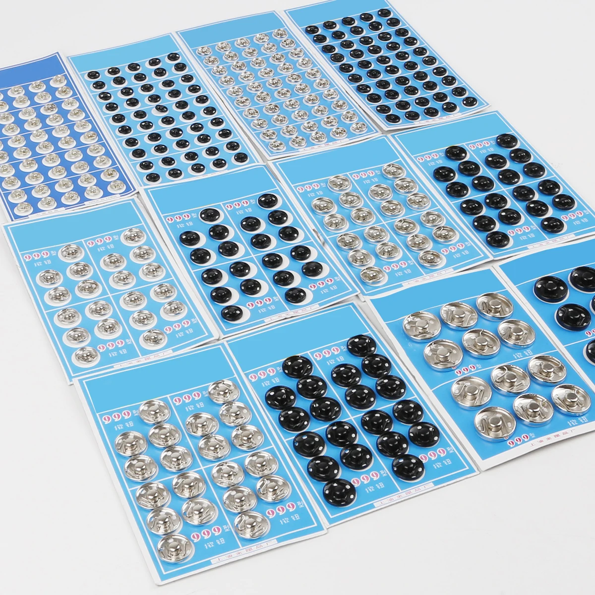 12-50Pcs 8/10/12/14/16/18/20mm Metal Snap Fasteners Press Button Stud Black Rhodium Clothing accessories Sewing Embedded buckle