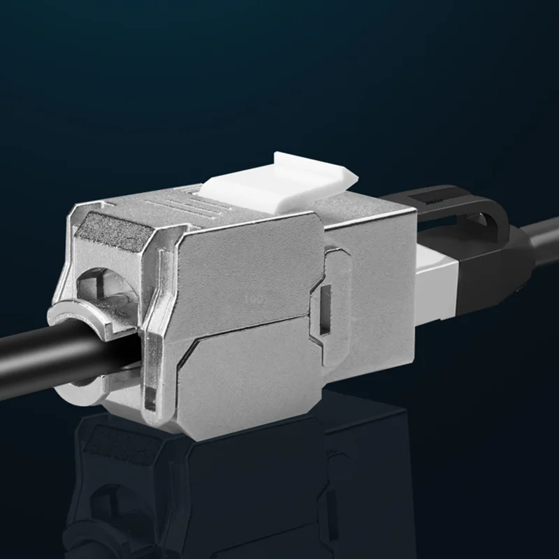 Lagotek Cat7 CAT6A Tool-Less STP Shielded Keystone Jack Module,Self-Locking CAT6 CAT5E Zinc Alloy Network Coupler Adapter