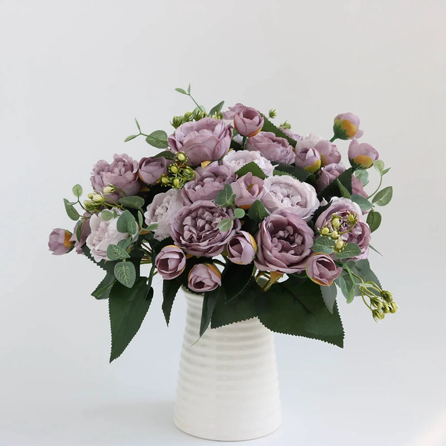 1 Stück Seidenrose Künstliche Blume Pfingstrose Outdoor UV-Schutz Hochzeit Brautstrauß Festival Dekoration Vase Wohnzimmer DIY Geschenk – Detail 5