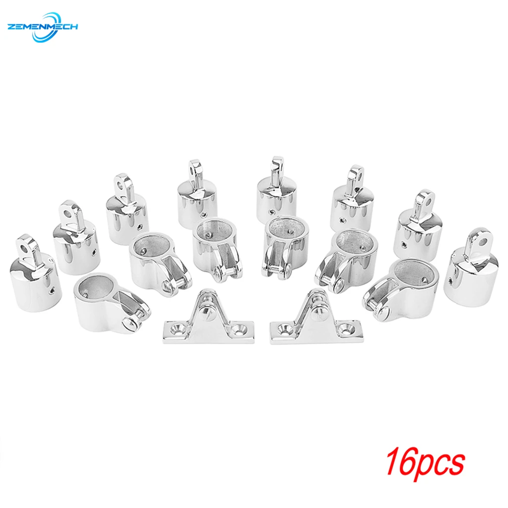 

16PCS Marine Hardware Universal 4-Bow Bimini Top 316 Stainless Steel Set Deck Hinge Jaw Slide Eye End Fitting Boat Accessories