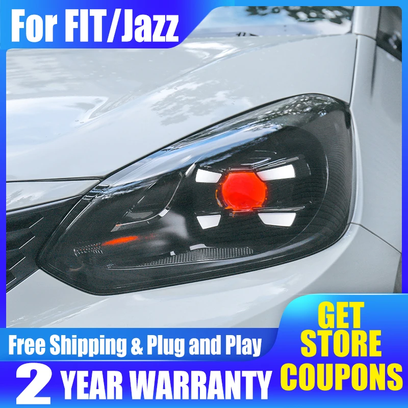 Head Lamps For Honda FIT Jazz 2021 Porsche Type Headlights LED DRL Running LED Width Lamp LED Dynamic Turn Signal Assembly