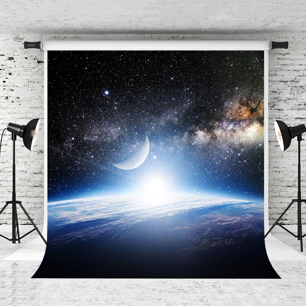 

VinylBDS Universe Background Photography Night Starry Sky Photography Backdrop Children Photography Backdrop for Photo Studio