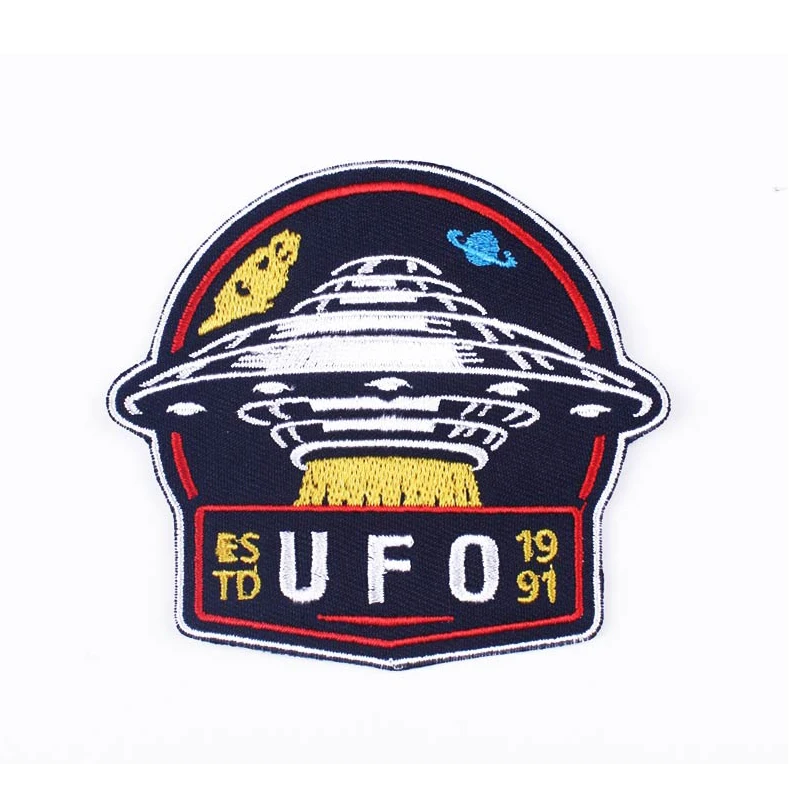 Pulaqi Diy Accessory Alien Patch Punk Patch Iron On Clothing Patches On Clothes Embroidered Patches For Clothing Spaceship Smile