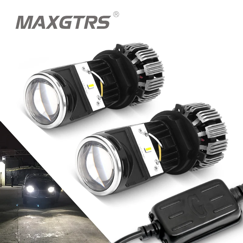 2X 80W/Pair Lamp H4 LED Mini Projector Lens Automobles LED Bulb LED Conversion Kit Hi/Lo Beam Headlight 12V/24V 5500K White