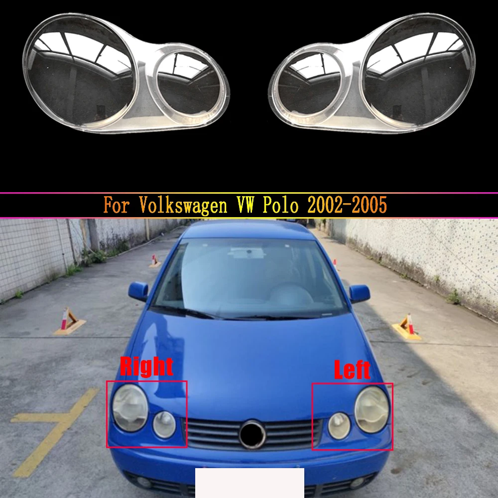 

Car Headlamp Lens For Volkswagen VW Polo 2002 2003 2004 2005 Transparent Headlight Cover Replace Auto Shell