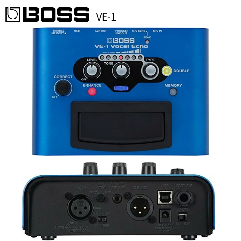 BOSS VE-1/VE-2 Vocal Echo Harmonist Effects Processor Stompbox Guitar Pedal