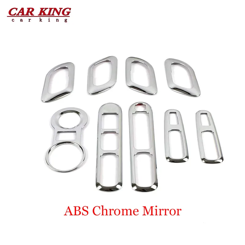 

ABS Chrome Car Door Armrest Panel Handle Holder Window Lift Switch Button Cover Trim For Peugeot 3008 2009-2015 Auto Accessories