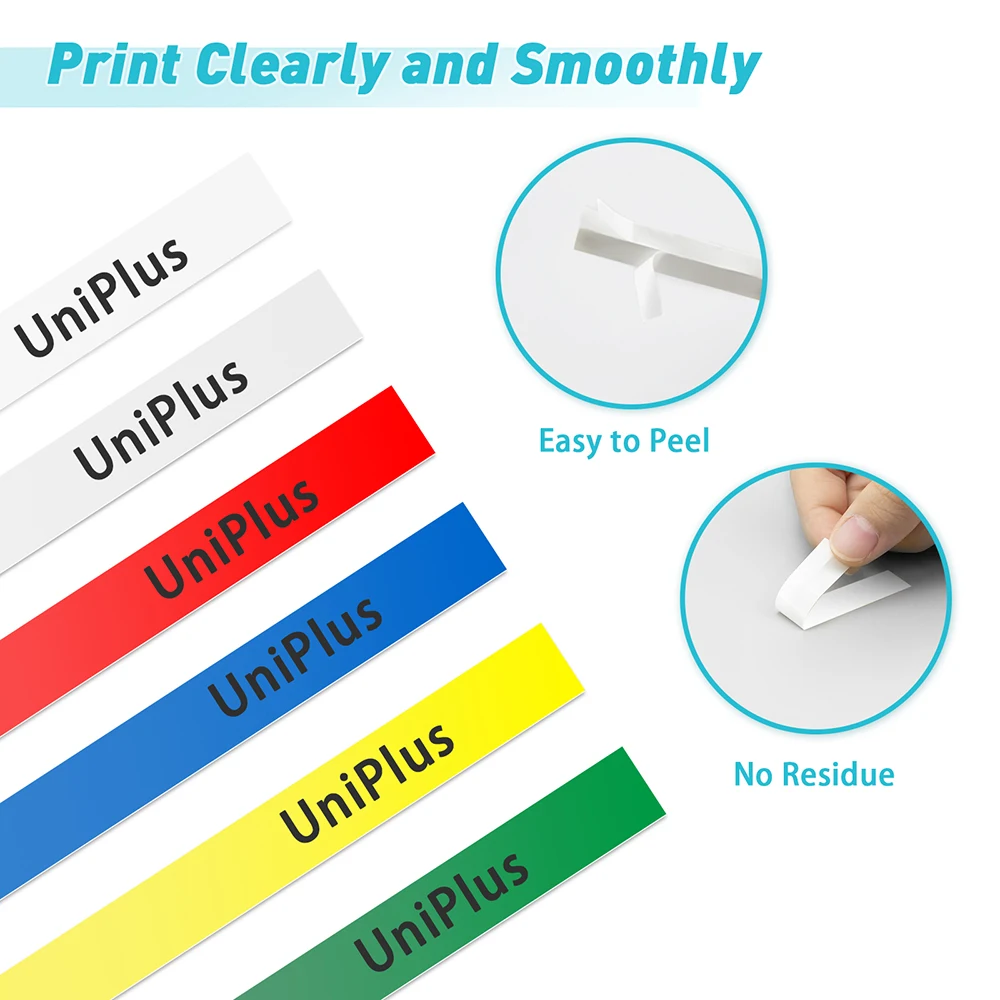 UniPlus 10PK 231 631 Color Set 9mm 12mm Compatible Brother MK Label Tape M-K231 for Brother PT-70 PT-80 PT-85 PT-90 Label Maker