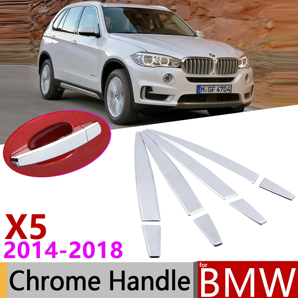 

for BMW X5 F15 2014~2018 Luxurious Chrome Exterior Door Handle Cover Car Accessories Stickers Trim Set of 4Door 2015 2016 2017