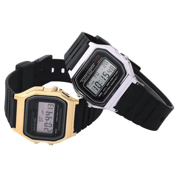 Oro di lusso Orologi Digitali Donne Ultra-sottile di Sport LED Orologio Da Polso Elettronico Orologio Luminoso Orologio Da Donna Ragazze montre femme