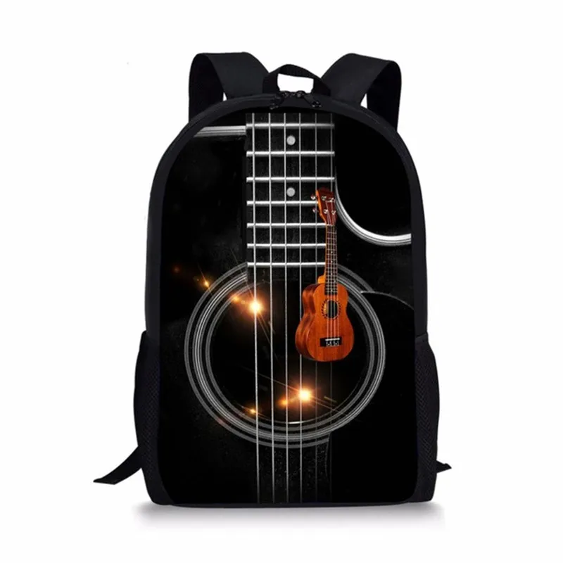 Children School Bags Musical Instrument Printing School Backpacks for Teenagers Girls Kids Guitar Design Book Bags