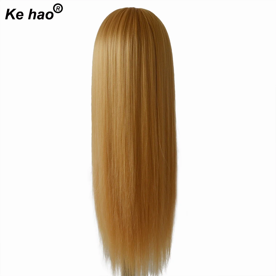 Head For Hairstyles 100% Heat Temperature Fiber Synthetic Hair Mannequin For Hairstyles 24inch Long Blonde Color For Braiding