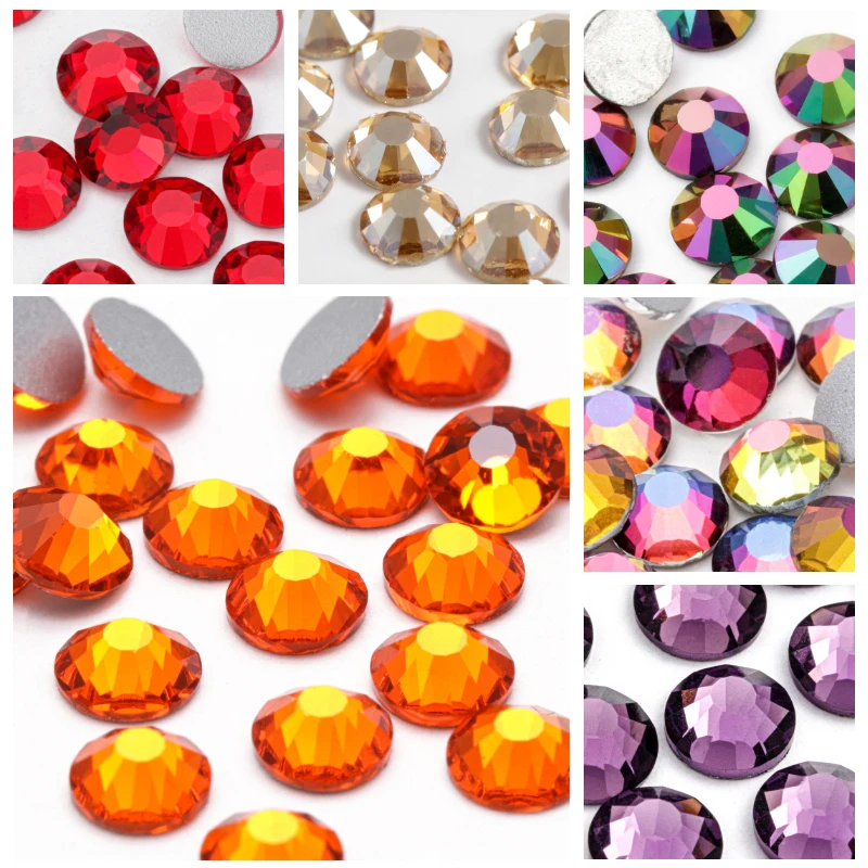 Astrobox SS3-SS30 Many Colors Flat Back Round Rhinestone Glass Crystal Diamond стразы Loose Beads DIY Clothing & Accessories