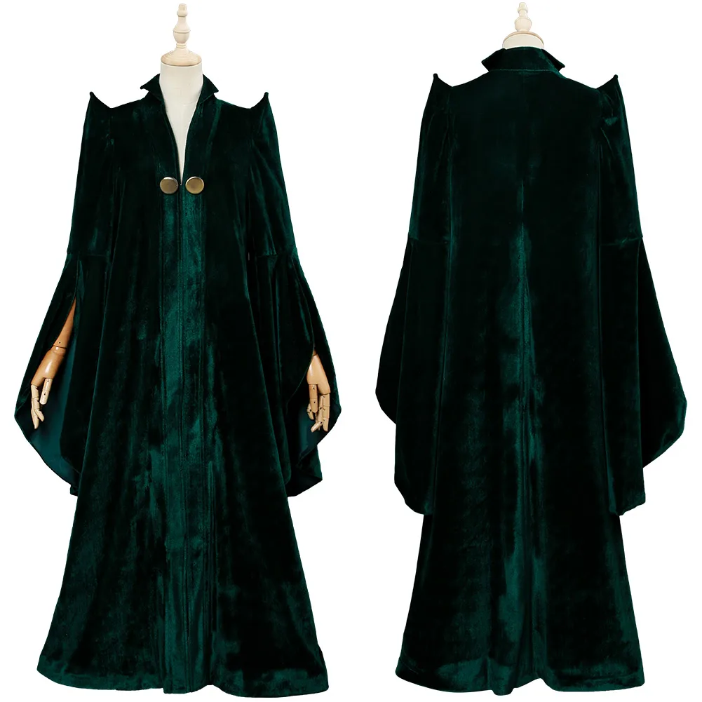 Minerva Cos McGonagall Cosplay Costume Professor McGonagall Robe Outfit Cloak Halloween Carnival Costume Gift