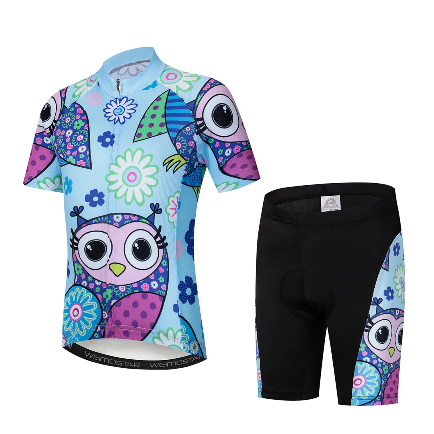 Kids Cycling jersey Shorts Set Children Bike Road Mountain MTB Bicycle Maillot Ropa Ciclismo Top shirt suit Boy Girl  Blue Pink