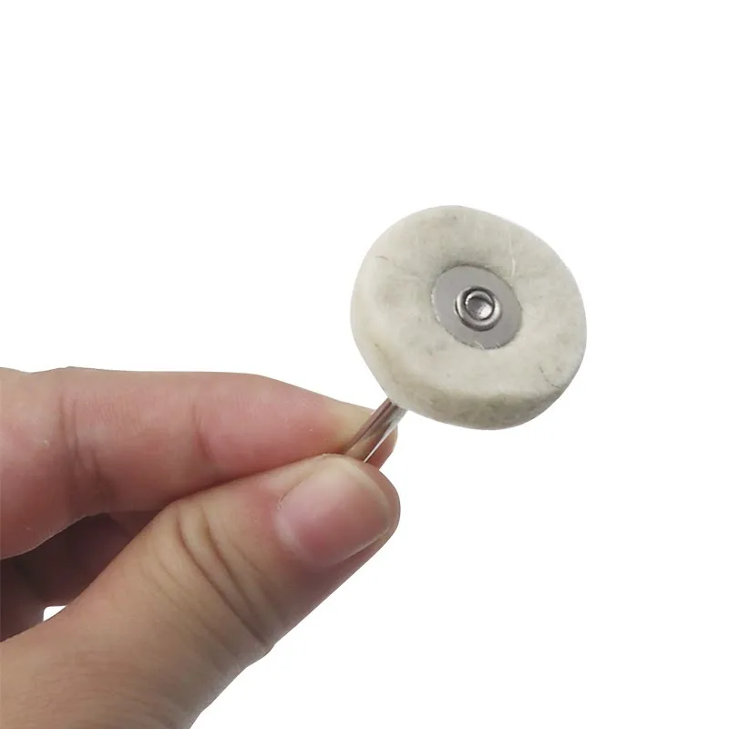 10Pcs 3Mm Shank บดขัด Buffing Round Pad ผ้าขนสัตว์ขนสัตว์เครื่องมือขัดสำหรับ Dremel สว่านขัดอุปกรณ์เสริม