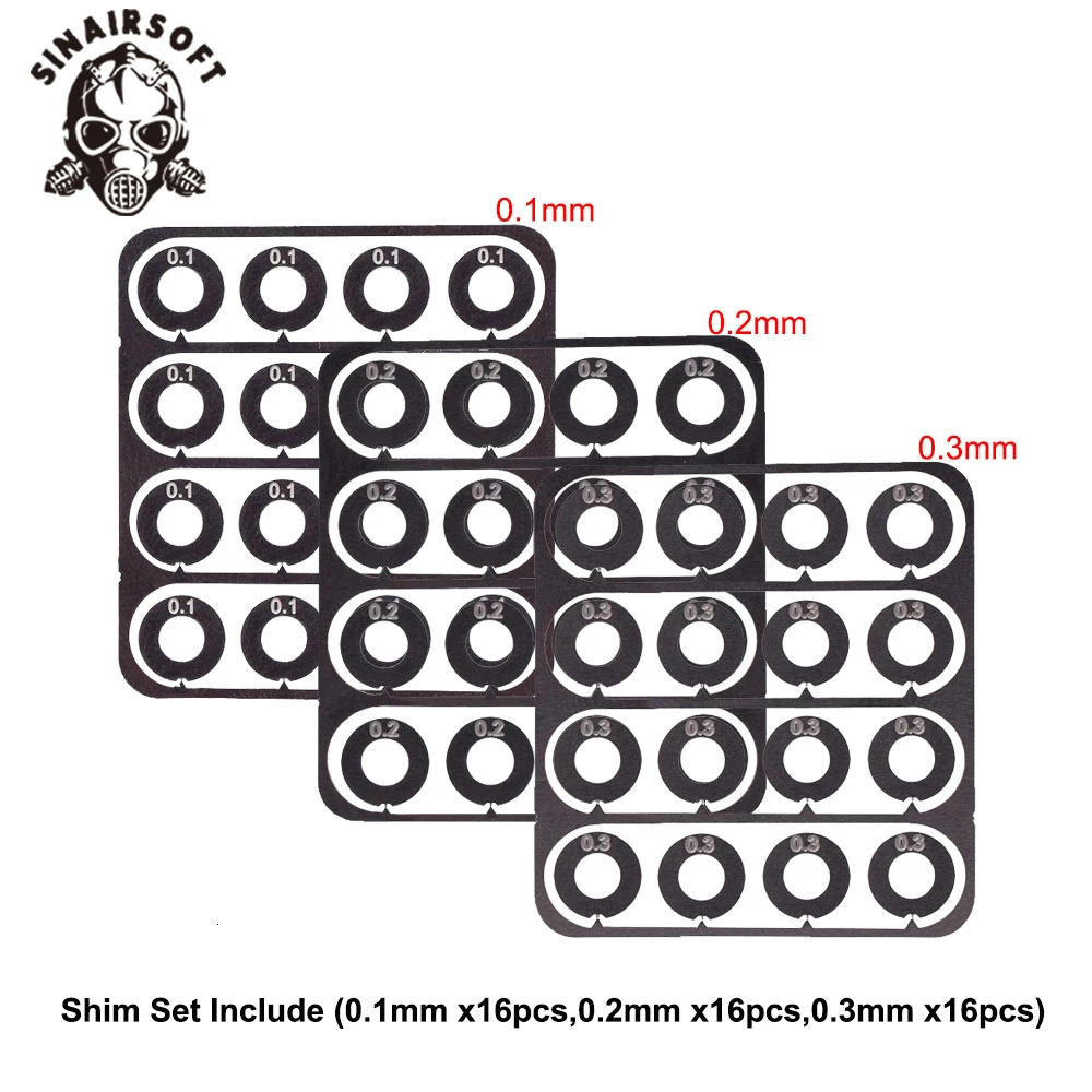 Hot Edelstahl Super Präzision Distanzscheiben 48 Pcs Fit Getriebe Getriebe Set Freiheit Einstellung Für Airsoft Paintball Zubehör