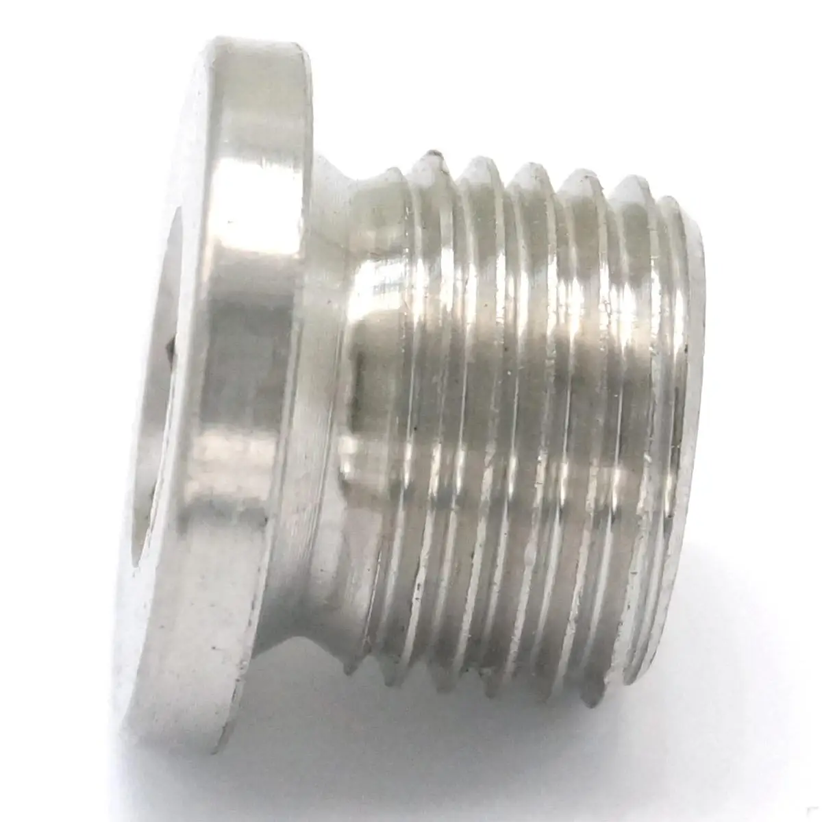 Plugue de aço inoxidável com escareado m16x1.5mm macho ss304., plugue com flange interno e cabeça sextavada para encaixe de tubulação.