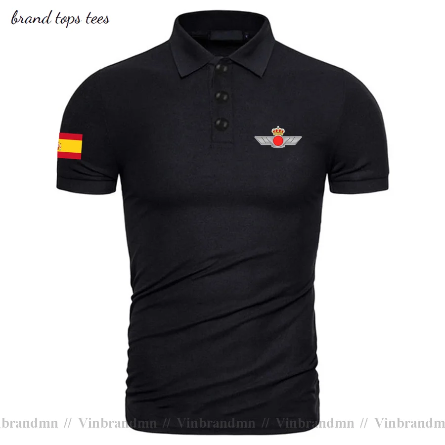 Armed Forces Kingdom of Spain Espana ESP Printed Polo Shirt men\'s Fashion country Cotton Spanish Military Air Solid Polo Shirts