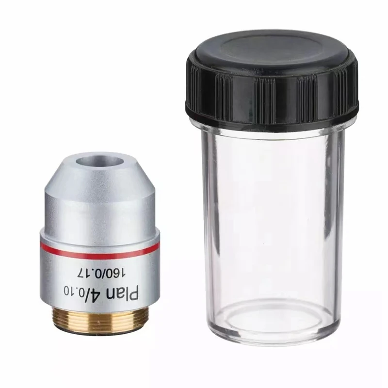 Biological Microscope Plan Objective Lens 195 Achromatic Plan Objective Lens 4X 10X 20X 40X 60X 100X RMS 20.2mm Thread 160/0.17