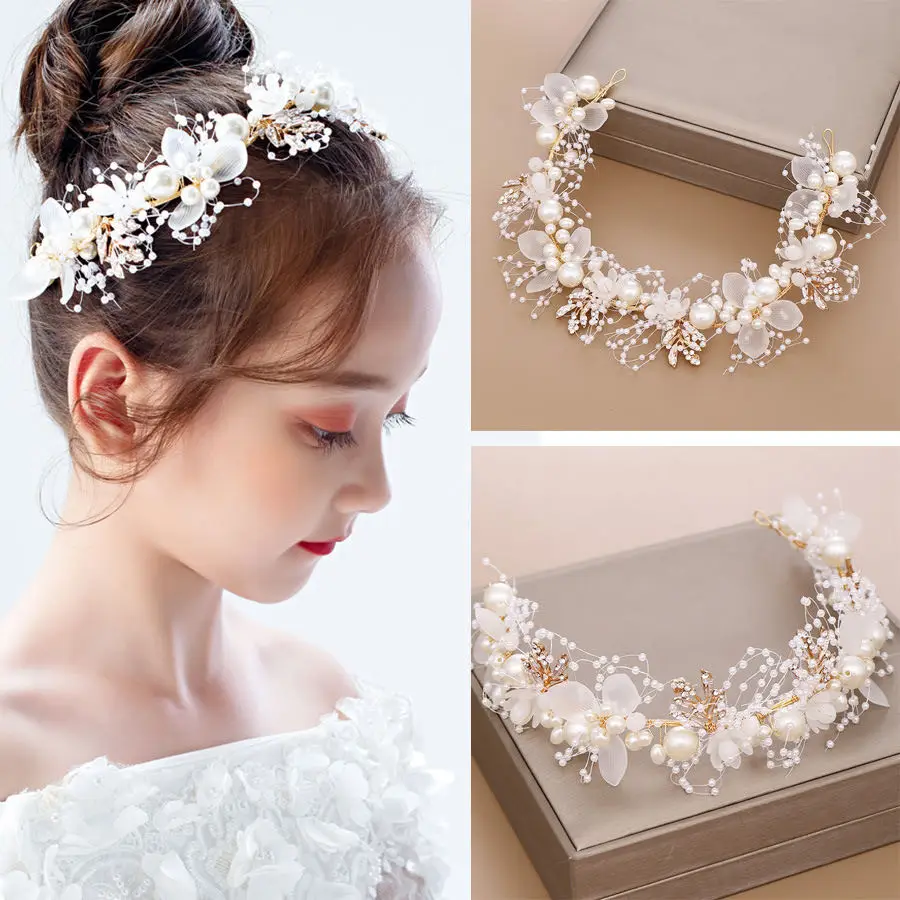 Children's wreath girl headband princess tiara crown decoration bride bridesmaid wedding photography holiday photo headdress