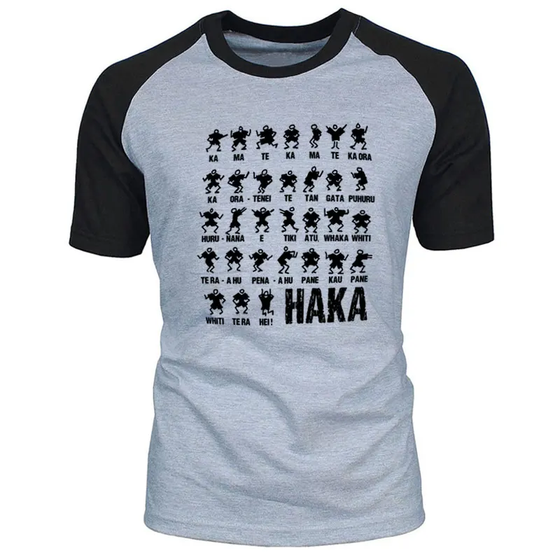 Haka Action Silhouette Mens New Zealand All Tshirt Top Black Funny Rugby Cool Casual Pride T Shirt raglan Short Sleeve Tops Tees