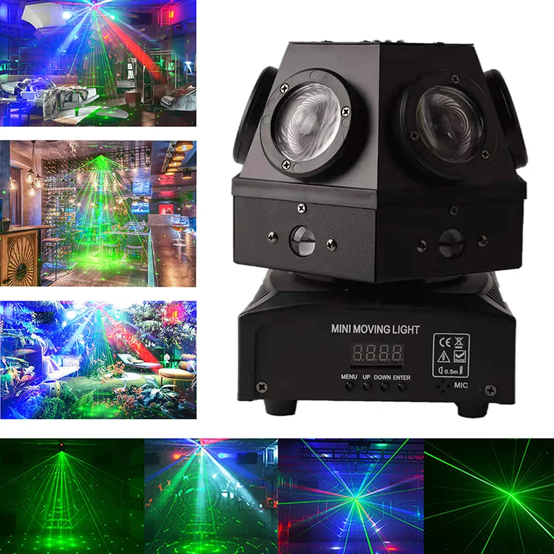 New Professional 60W Moving Head Strobe Beam Laser Light Projector christmas LED Lighting DMX512  Music DJ Disco Lights For Home