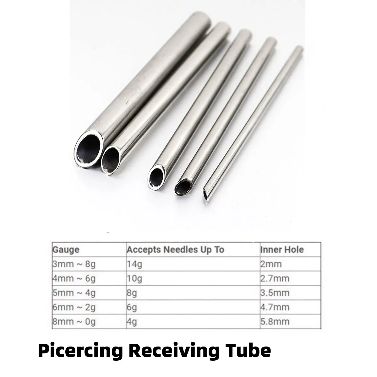 1 Pieces Stainless Steel Piercing Needle Receiving Tube Body Jewelry Piercer Holding Tools