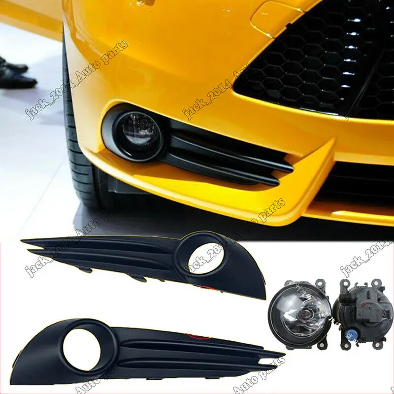 Car Front Bumper Foglights Cover+Fog Lamps Parts 2pc For Ford Focus ST 2012 2013