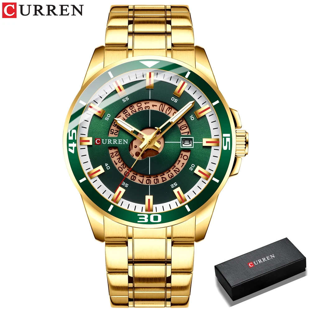 Relógio Masculino Watches Mens CURREN Top Brand Stainless Steel Waterproof Clocks Men Watch Military Diving Quartz WristWatch