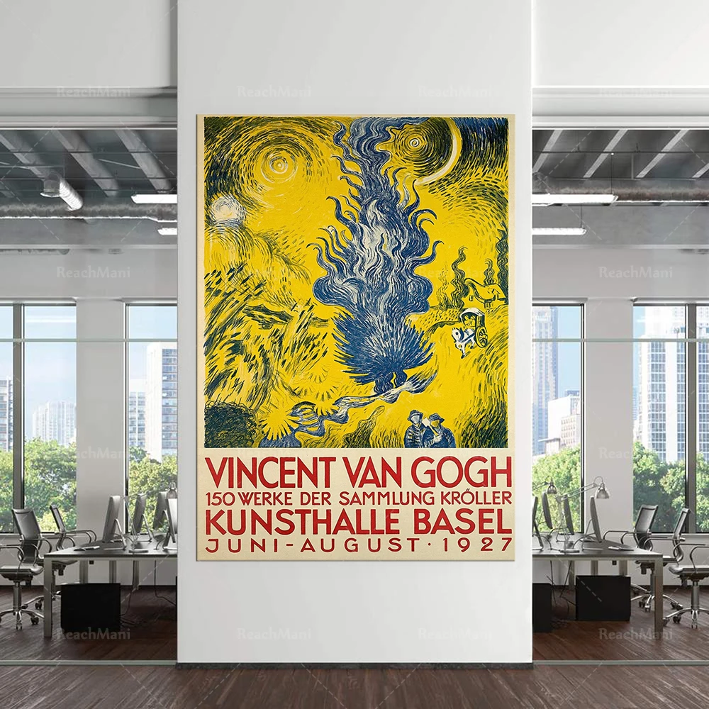 Van Gogh Exhibition Poster, Vincent Van Gogh Kunsthalle Basel, 1927, Museum Print, Home Decor, Wall Art